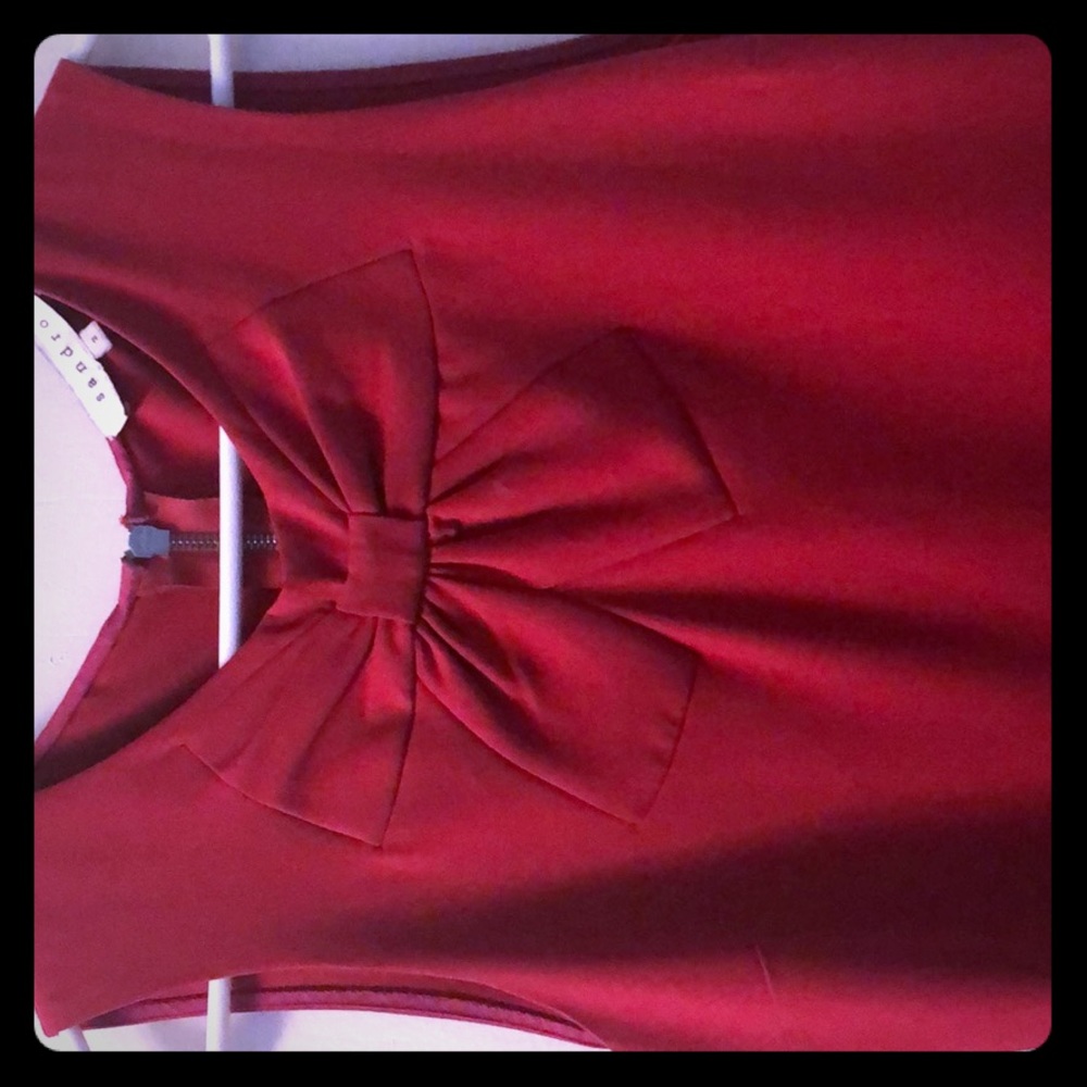 Sandro dark pink A-line dress with darts